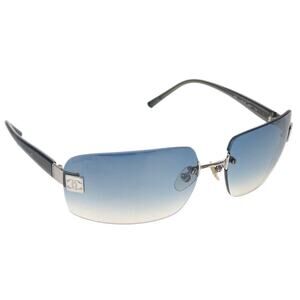 Chanel Plastic Chanel Logo Sunglasses Gray